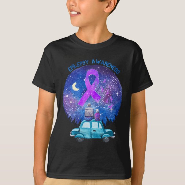Camiseta Padre e hijo viendo la Epilepsia Estrella Concienc (Anverso)