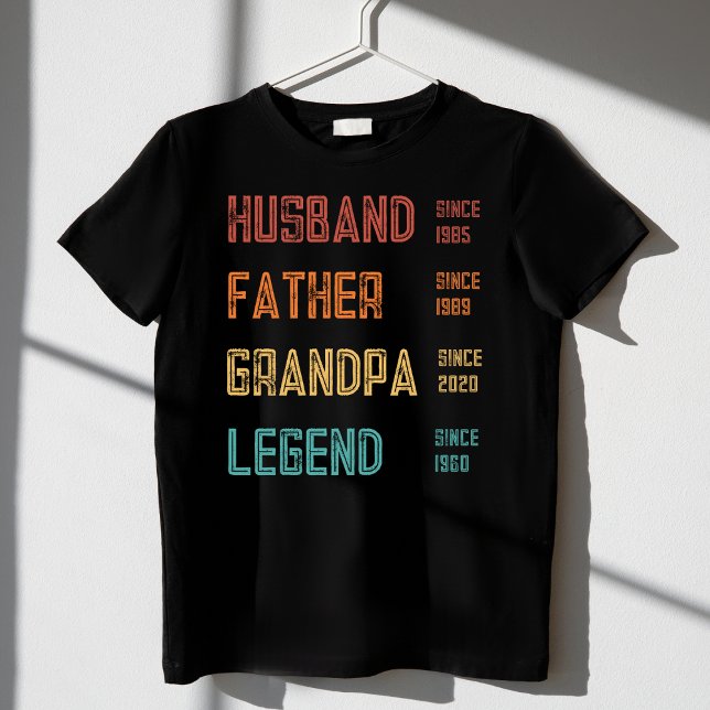Camiseta Padre esposo Abuelo Leyenda Abuelo Personalizado (Subido por el creador)
