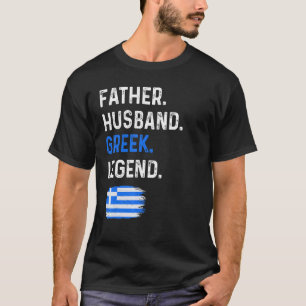 Camiseta Padre esposo leyenda griega orgulloso papá bandera