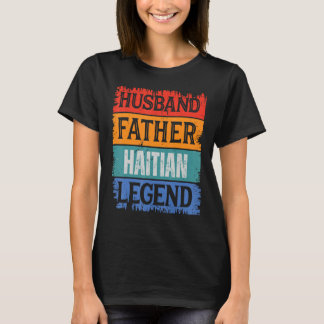 Camiseta Padre Esposo Leyenda HAITIANA Orgulloso Papá Retro