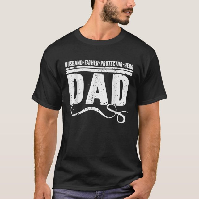 Camiseta Padre Esposo Protector Hero Mejor Padre De Todos L (Anverso)
