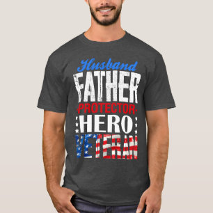 Camiseta Padre esposo protector héroe padre veterano Día de