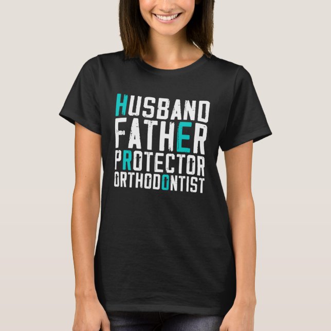 Camiseta Padre esposo Protector Ortodontista Funny Pullov (Anverso)