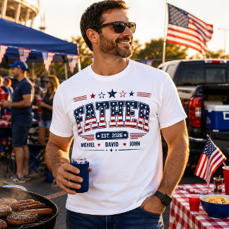 Camiseta Padre Est 2026 Bandera Patriótica USA Nombre Niño 