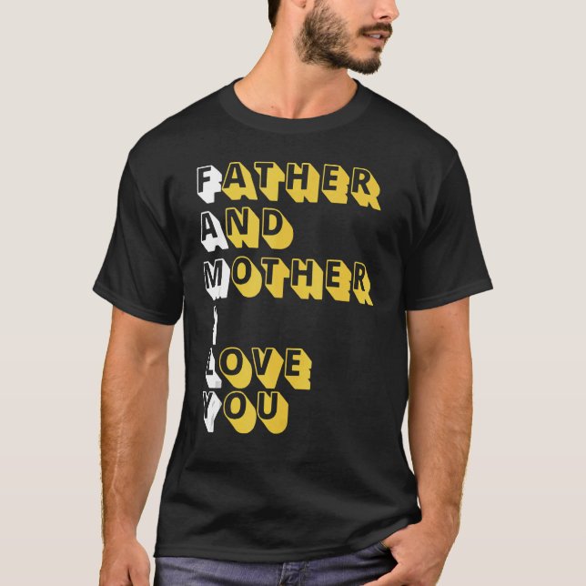 Camiseta Padre Familiar Y Madre Amor Orgulloso De Adopción (Anverso)