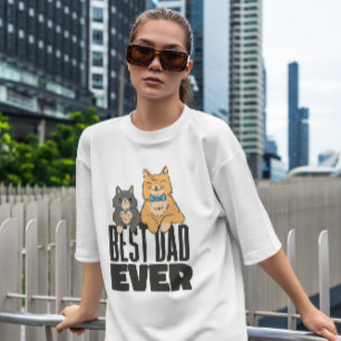 Camiseta Padre Feliz Y Gatos De Hijo