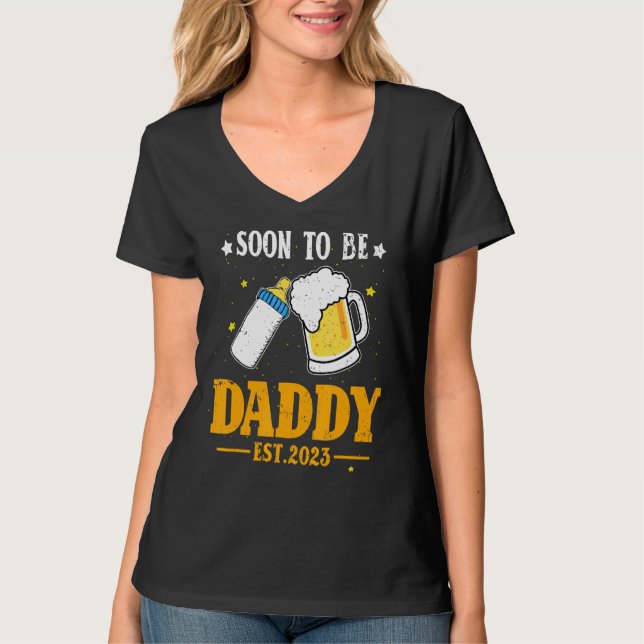 Camiseta Padre Futuro Pronto Será Un Embarazo De Papi (Anverso)