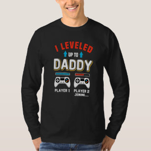 Camiseta Padre Gamer Hombre Hijo Joystick Subir De Nivel A