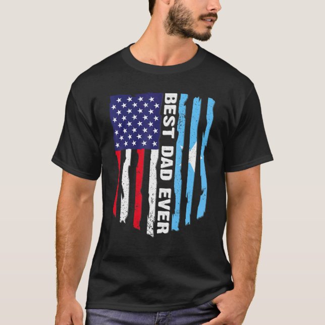 Camiseta Padre gráfico de la bandera somalí de EE. UU. (Anverso)