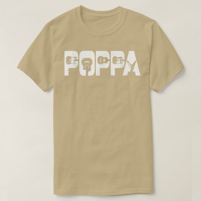 Camiseta Padre Guitariano Retro Poppa Guitar Padres Día Mu (Diseño del anverso)