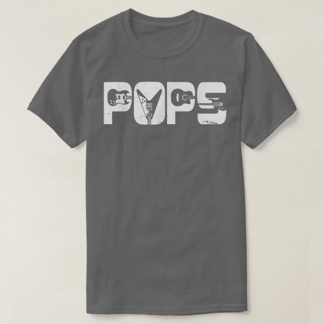 Camiseta Padre Guitariano Retro Pops Guitarra Padres Día Mu (Diseño del anverso)