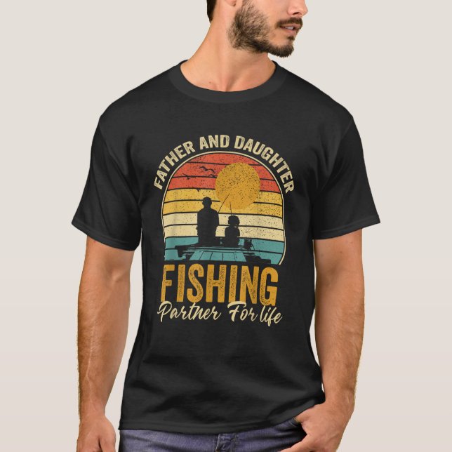 Camiseta Padre Hija Socio De Pesca Para La Vida Retro Fis (Anverso)