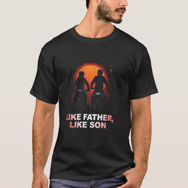 Camiseta Padre Hijo Motociclismo como padre como hijo (Anverso)