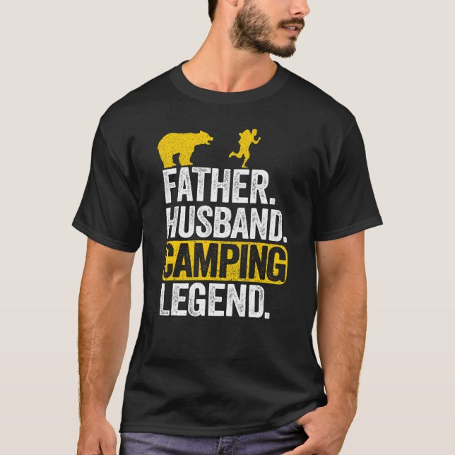 Camiseta Padre Hombres Esposo Camping Leyenda Rv Camper Dad (Anverso)