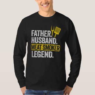Camiseta Padre Hombres Marido Humo Leyenda Fumadora Grillin