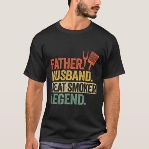 Camiseta Padre Hussein Meat Smoker Legend Grilling Dad