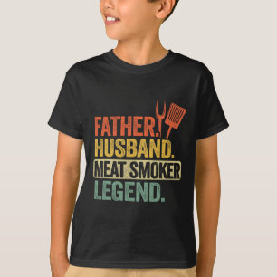 Camiseta Padre Hussein Meat Smoker Legend Grilling Dad