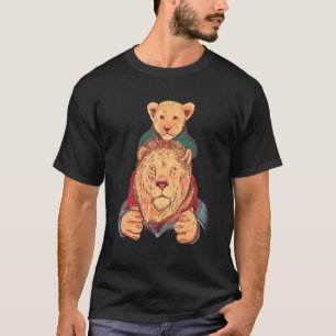 Camiseta Padre León Hijo Zoológico Animales Niños Leones