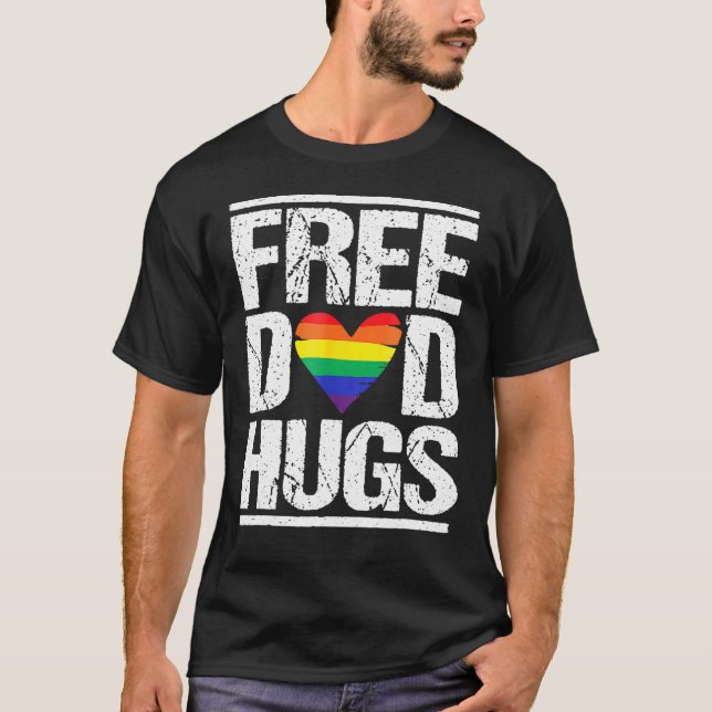 Camiseta Padre Libre Abraza Lgbt Orgullo Arcoiris Stepfa (Anverso)