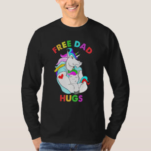 Camiseta Padre libre LGBT de Unicornio retro abraza su orgu
