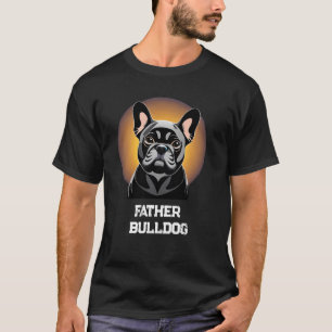 Camiseta Padre lindo Bulldog francés negro