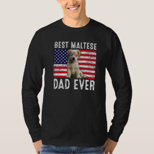 Camiseta Padre Maltés Usa Propietario De Perro Maltés Bande