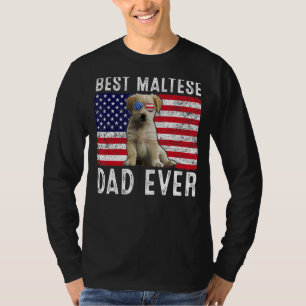 Camiseta Padre Maltés Usa Propietario De Perro Maltés Bande