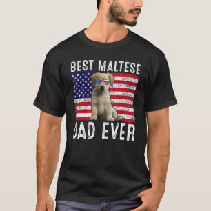 Camiseta Padre Maltés Usa Propietario De Perro Maltés Bande