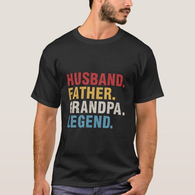 Camiseta Padre marido abuelo leyenda padre padre papá papá  (Anverso)