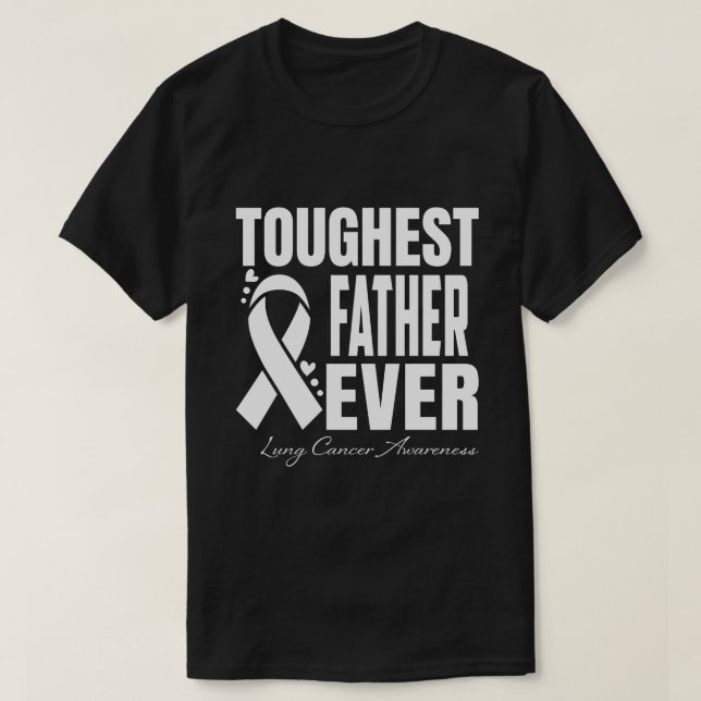 Camiseta PADRE MÁS CONCIENCIAS SOBRE EL Cáncer Pulmonar (Diseño del anverso)