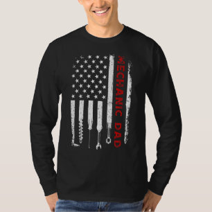 Camiseta Padre mecánico alteró Día del Padre de la Bandera 