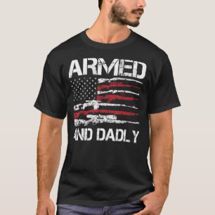 Camiseta Padre Muerto Armado Y Dadly Funny Para Los Padres 