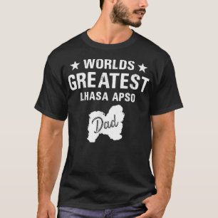 Camiseta Padre Mundos Grande Lhasa Perro Apso Papá Paw Cute