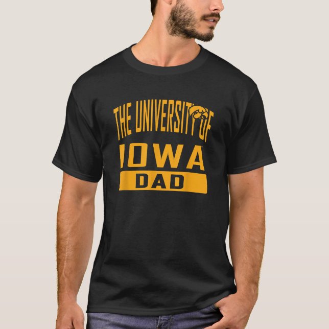 Camiseta Padre negro de la universidad de Iowa Hawkeyes Dad (Anverso)