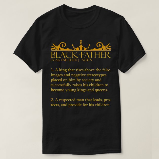 Camiseta Padre negro Día de los Padres Afroamericanos (Diseño del anverso)