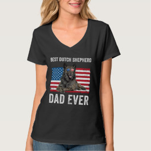 Camiseta Padre Pastor Holandés Bandera Americana Perro Dueñ