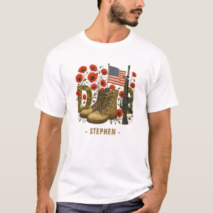 Camiseta Padre Patriótico - Bandera de Estados Unidos con b