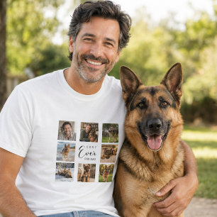 Camiseta Padre perro GSD papá collage de fotos blanco