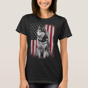 Camiseta Padre Perro Husky Siberiano Madre América 4 de Jul
