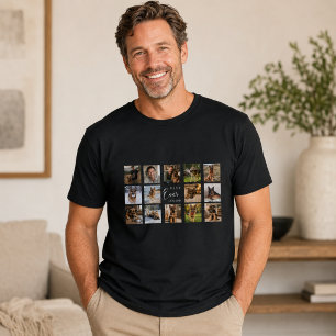 Camiseta Padre perro papá collage de fotos negro