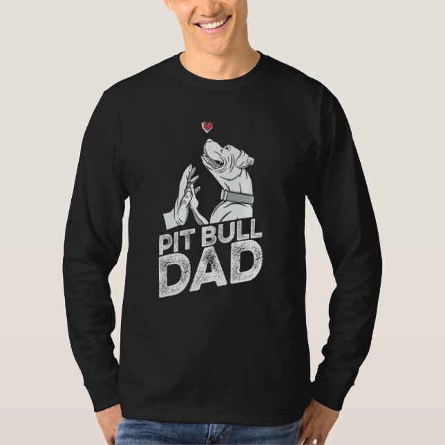 Camiseta Padre Pit Bull Raza de Perro Pitbull Prohibición (Anverso)
