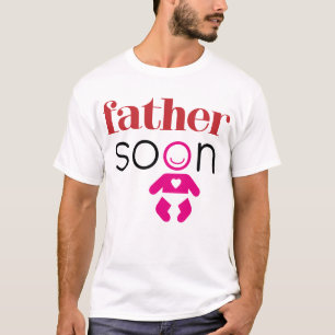 Camiseta Padre Pronto Futuro Niña Rosa Negro Fundido