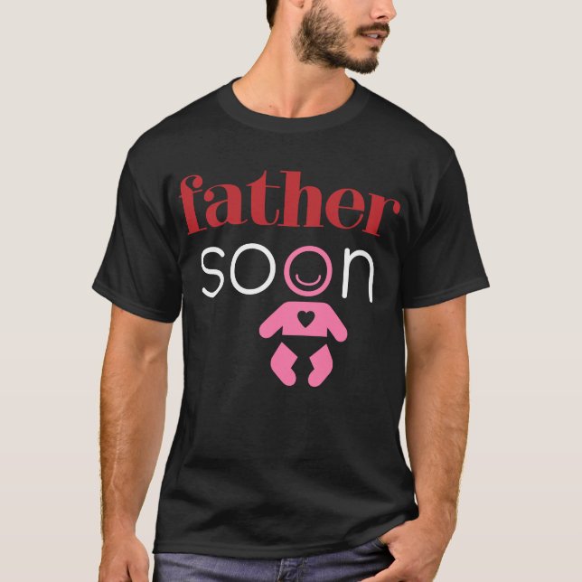 Camiseta Padre Próximamente Próxima Niña Niña Rosa Funn Bla (Anverso)