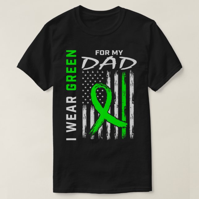 Camiseta Padre Que Uso Verde Por La Enfermedad Renal De Mi  (Diseño del anverso)