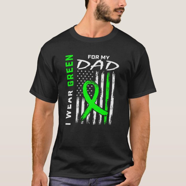 Camiseta Padre Que Uso Verde Por La Enfermedad Renal De Mi  (Anverso)