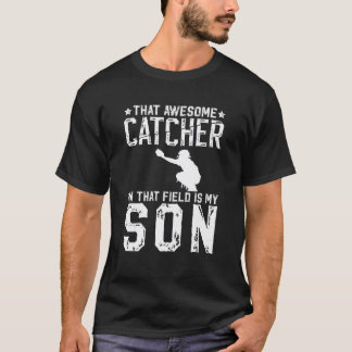 Camiseta Padre Receptor de Béisbol Orgulloso Padre Receptor