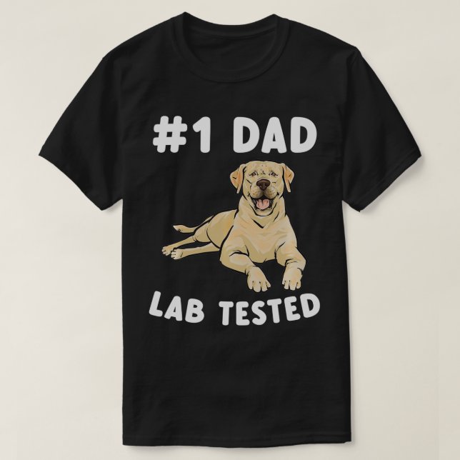 Camiseta Padre recuperador de Labrador amarillo probado en  (Diseño del anverso)