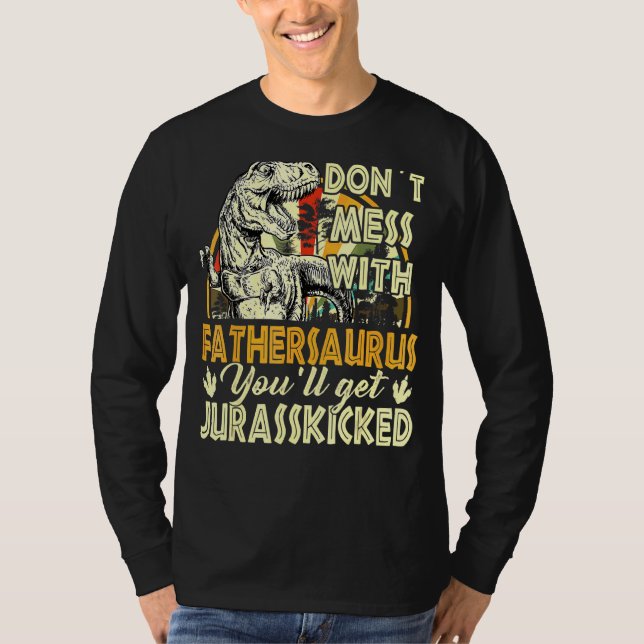 Camiseta Padre retro macho Rex Saurus Día del Padre (Anverso)