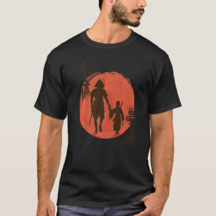 Camiseta Padre samurai mancha de sangre japonesa de arte