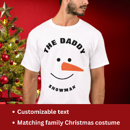 Camiseta Padre Snowman Face Squad Costume Familiar